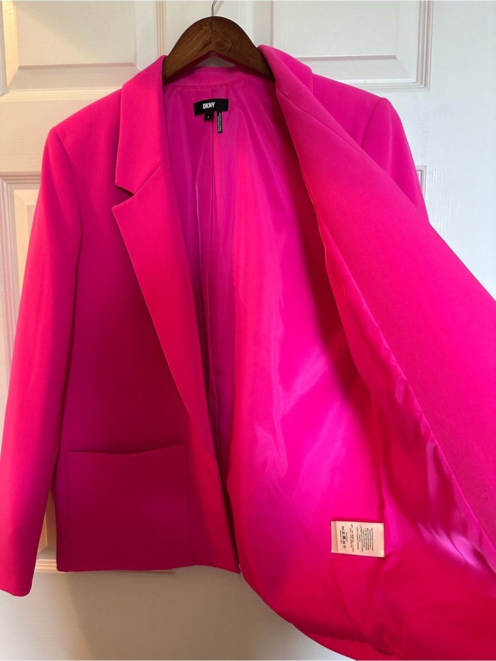 DKNY Hot Pink Single-Button Blazer - Picture 2 of 8